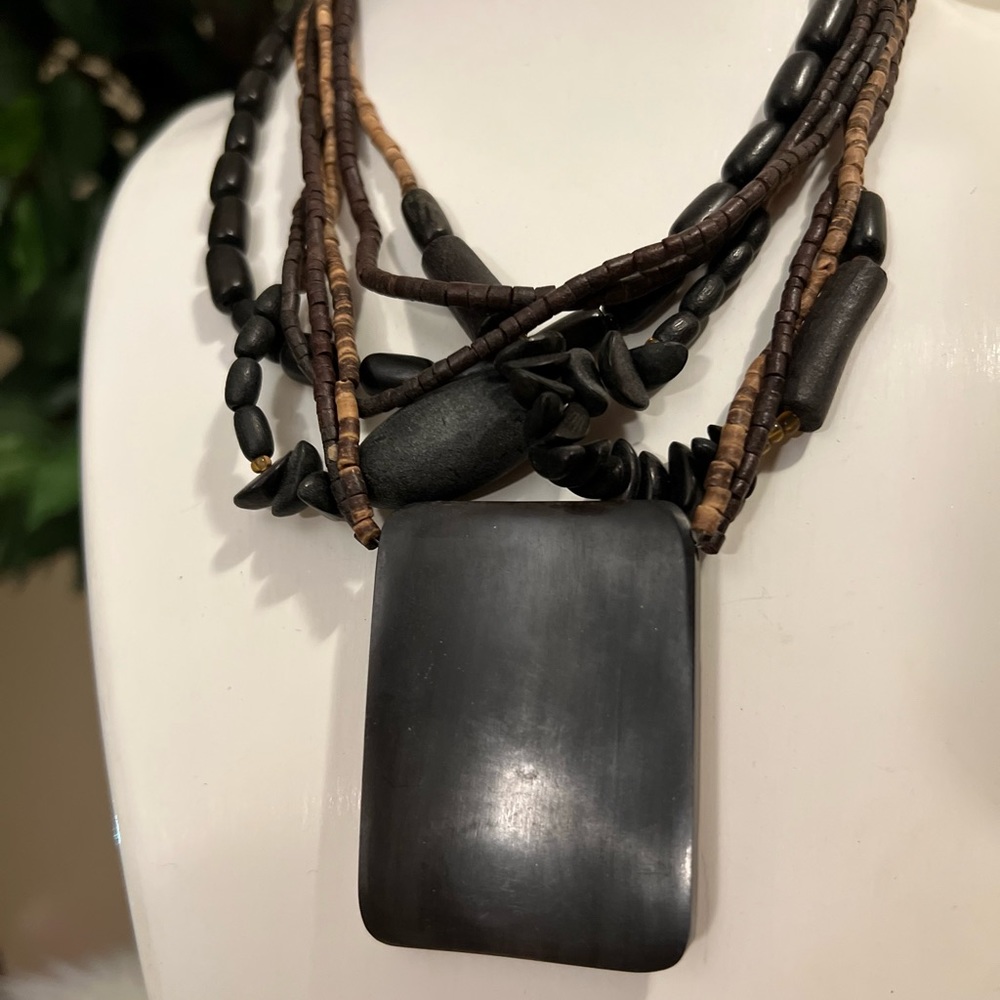 ✔Boho Wood Beads Necklace - Picture 3 of 5